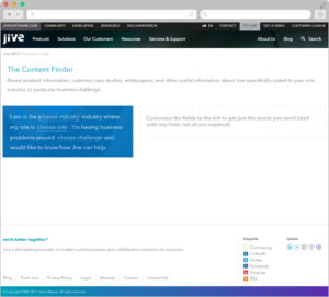 Jive Content Finder initial state