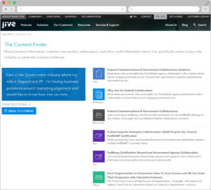 Content Finder filtered state
